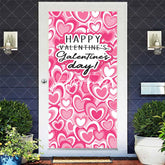 Aperturee - Aperturee Dense Romantic Pink Hearts Valentines Day Door Cover